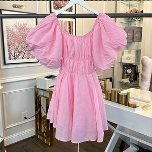 Altar'd State Pink Puff Sleeve Dress